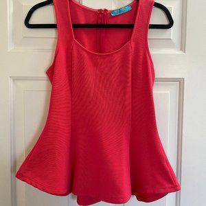 Fuschia Peplum Sleeveless Top